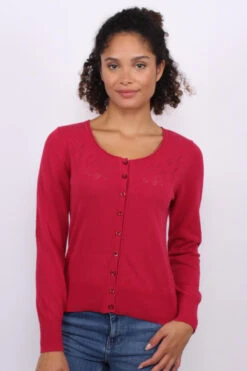 Strickjacke Manon - Rubin