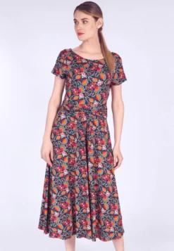 Kleid Malind Oriental Flower - Navy