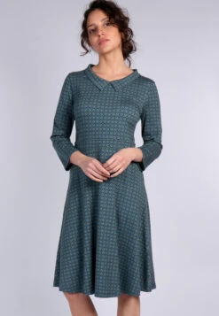 Kleid Cocolie Geo Flower - Deep Ocean