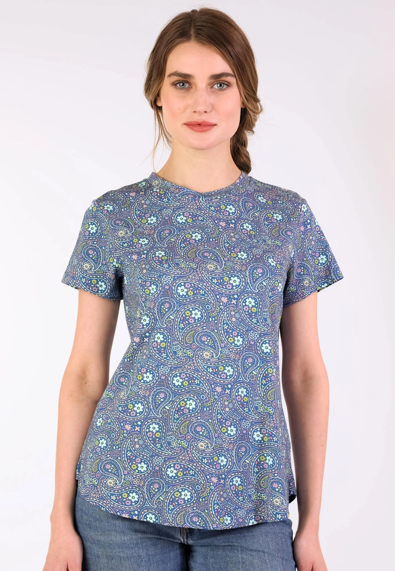 T-Shirt Endis Flower Paisley - Royal Blue 3 T-Shirt Endis Flower Paisley - Royal Blue