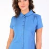 Bluse Andyra Solid - Royal Blue 2 Bluse Andyra Solid - Royal Blue -Modekleidung 01 032410036282