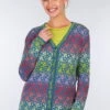 Strickjacke Christi Flower- Azure -Modekleidung 01 062410012314