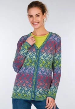 Strickjacke Christi Flower- Azure