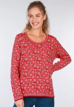 Pullover Josefine Geo Flower - Poppy