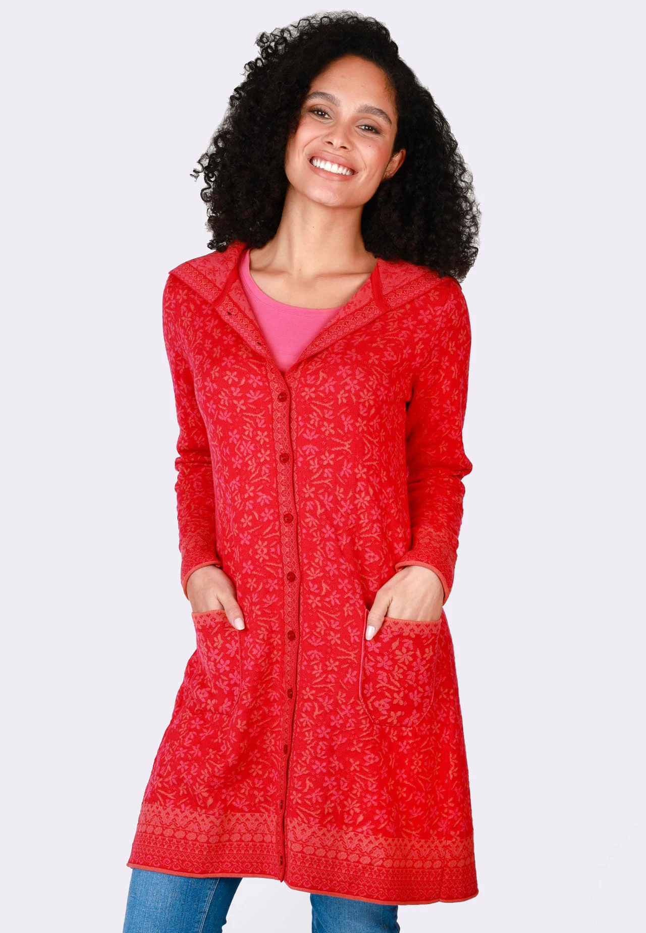 Strickmantel Britta - Rubin 3 Strickmantel Britta - Rubin