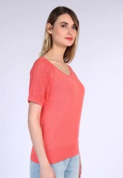 Strickshirt Lina - Peach -Modekleidung 03 032310010479