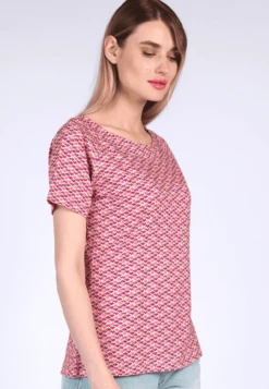 T-Shirt Zoe Spring Feather - Magenta -Modekleidung 03 032310033483
