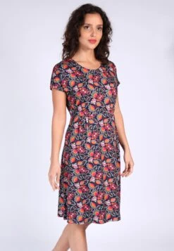 Kleid Eva Oriental Flower - Navy -Modekleidung 03 032310042311
