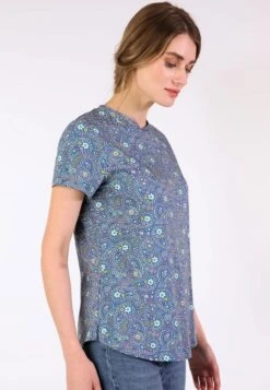 T-Shirt Endis Flower Paisley - Royal Blue 11 T-Shirt Endis Flower Paisley - Royal Blue -Modekleidung 03 032410007282