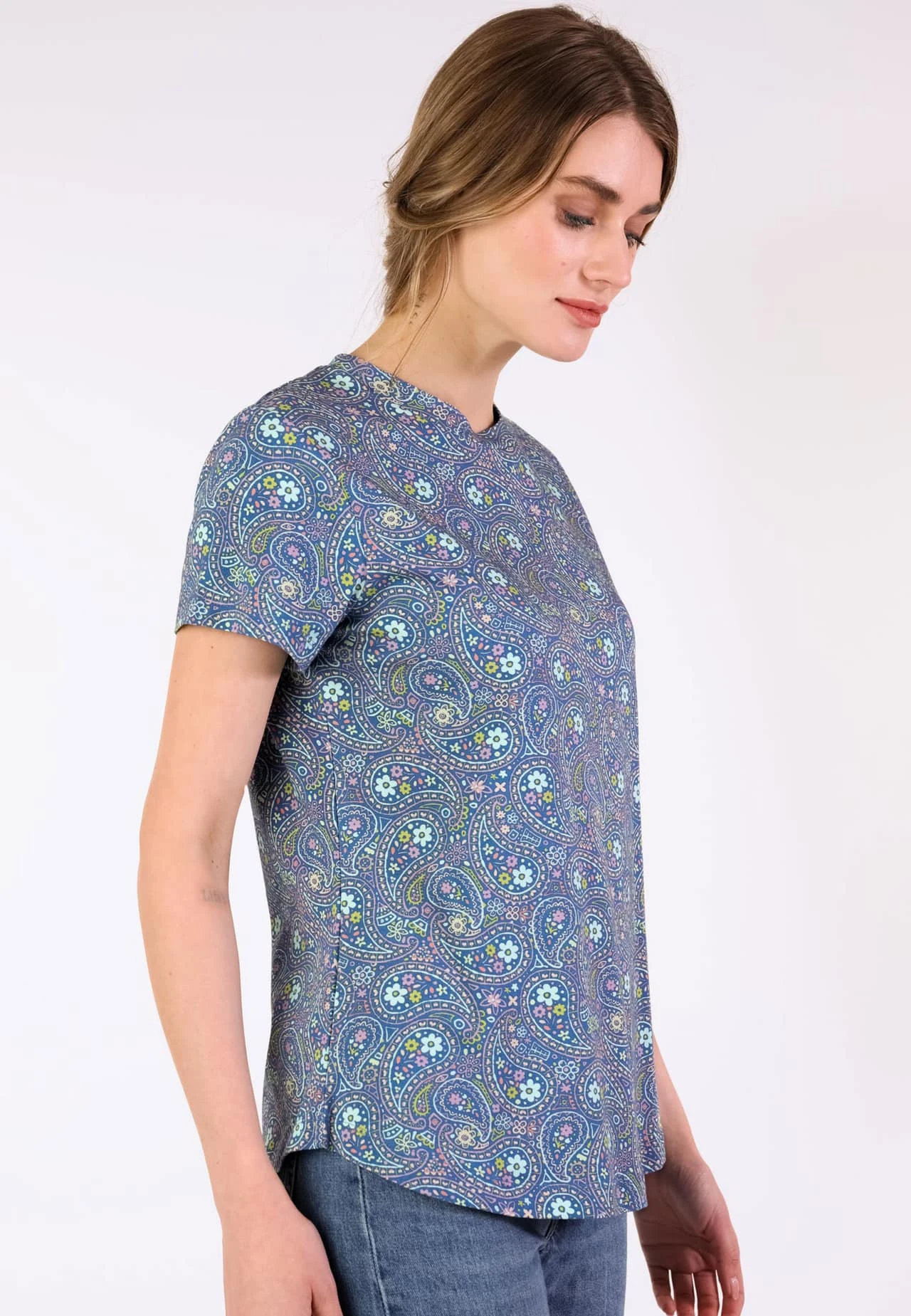T-Shirt Endis Flower Paisley - Royal Blue 5 T-Shirt Endis Flower Paisley - Royal Blue – Bild 3