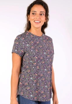 T-Shirt Endis Flower Paisley - Navy -Modekleidung 03 032410007311