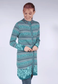 Mantel Fleurine Big Flower- Emerald -Modekleidung 03 062310004231