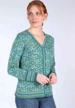 Strickjacke Christi Blossom - Emerald -Modekleidung 03 062320007231