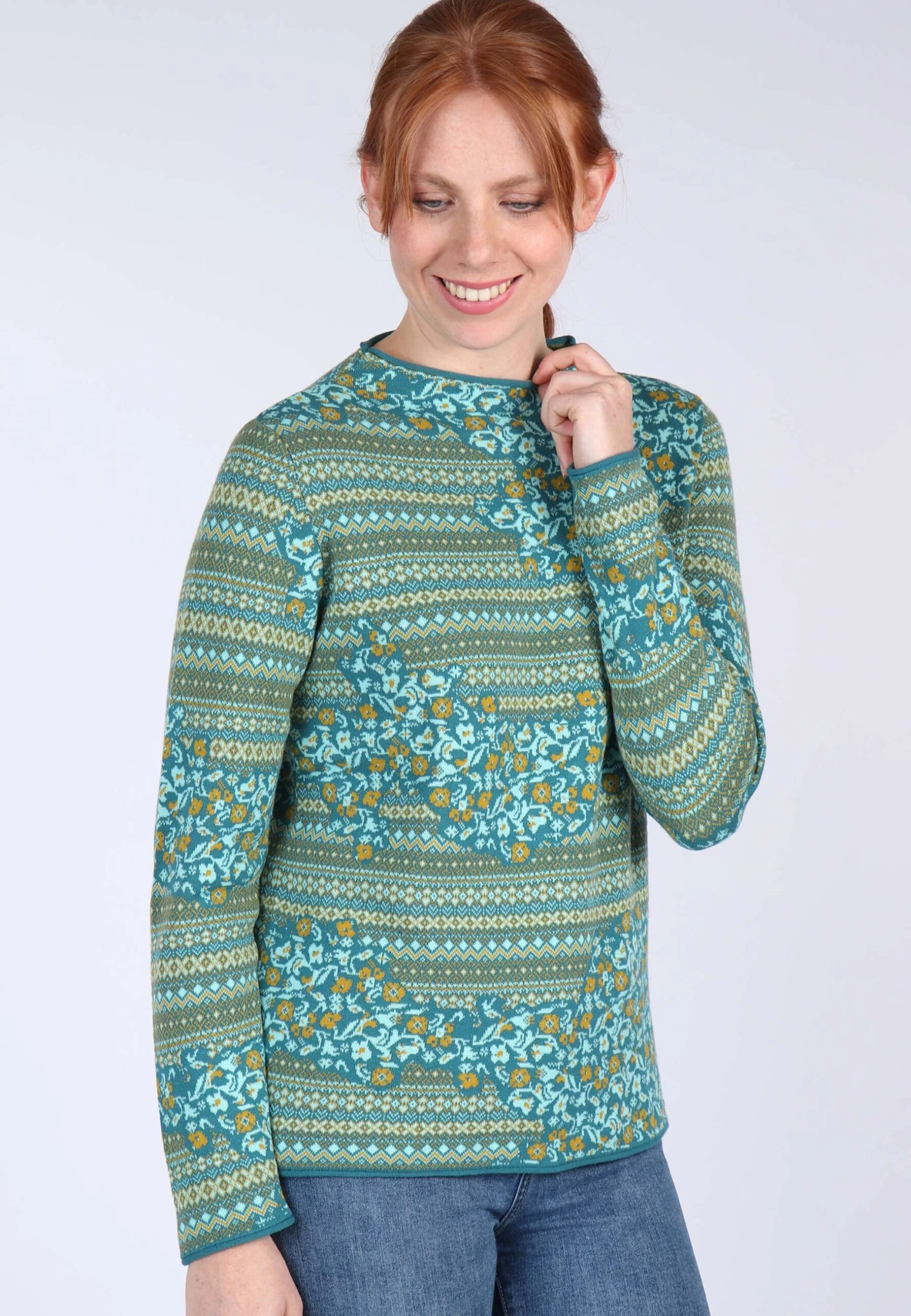 Pullover Sofia Blossom - Emerald 5 Pullover Sofia Blossom - Emerald – Bild 3