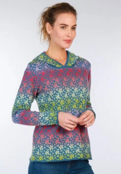 Strickpullover Minni Flower - Azure -Modekleidung 03 062410013314