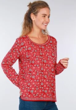 Pullover Josefine Geo Flower - Poppy -Modekleidung 03 062410019489