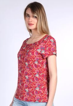 T-Shirt Tal Oriental Flower - Rubin -Modekleidung 05 032310044501