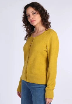 Strickjacke Manon - Dark Yellow -Modekleidung 05 032320052114