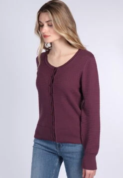 Strickjacke Manon - Plum -Modekleidung 05 032320052512