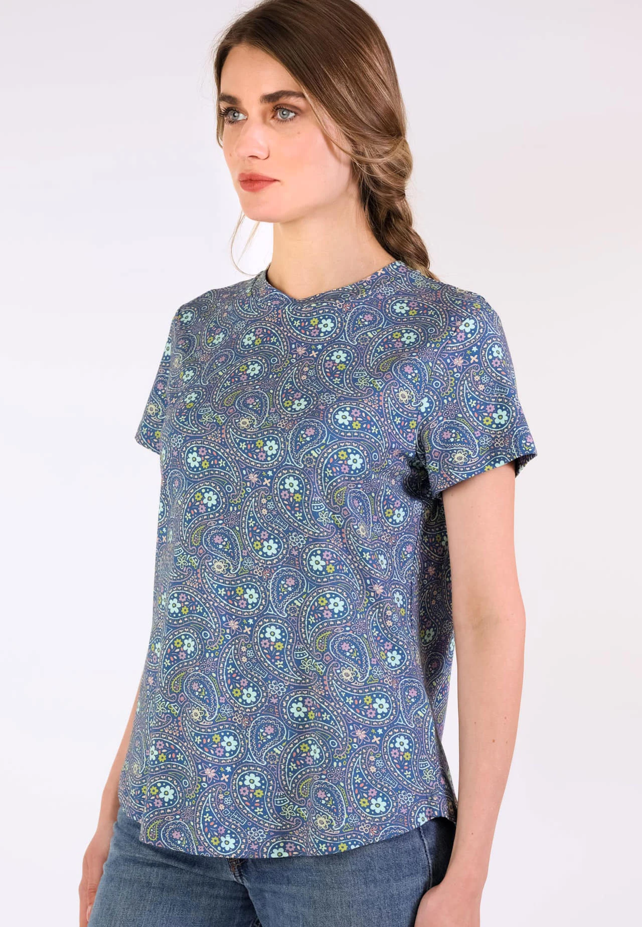 T-Shirt Endis Flower Paisley - Royal Blue 6 T-Shirt Endis Flower Paisley - Royal Blue – Bild 4