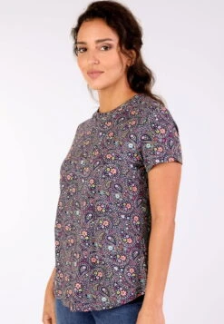 T-Shirt Endis Flower Paisley - Navy -Modekleidung 05 032410007311