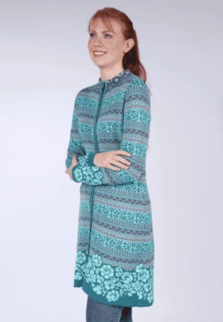 Mantel Fleurine Big Flower- Emerald -Modekleidung 05 062310004231