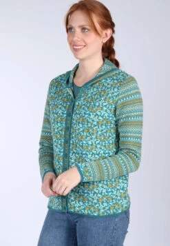 Strickjacke Freya Blossom - Emerald -Modekleidung 05 062320008231