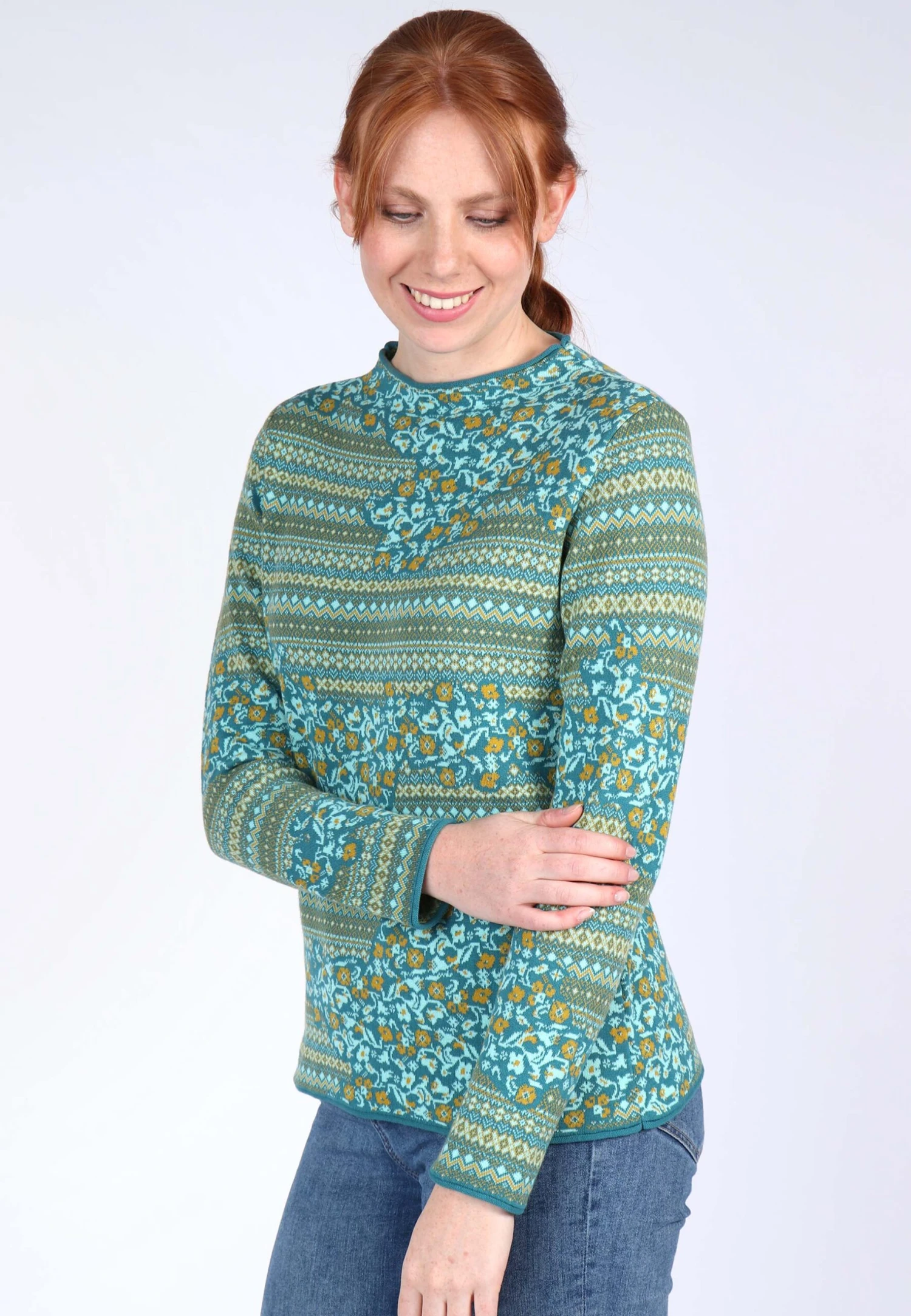 Pullover Sofia Blossom - Emerald 6 Pullover Sofia Blossom - Emerald – Bild 4