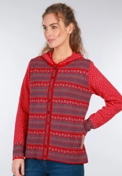 Strickjacke Freya Tulip Bow - Rubin -Modekleidung 05 062410008501