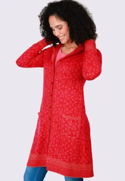 Strickmantel Britta - Rubin 11 Strickmantel Britta - Rubin -Modekleidung 05 082410065501