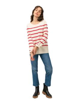 Saint James Chambery Damen Pullover -Modekleidung 0790 Chambery Ecume Tulipe 03