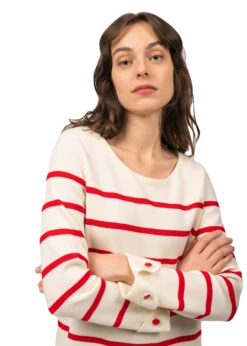 Saint James Chambery Damen Pullover -Modekleidung 0790 Chambery Ecume Tulipe 04