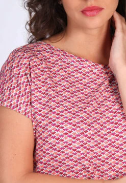 Kleid Meghan Spring Feather - Magenta -Modekleidung 07 032310030483