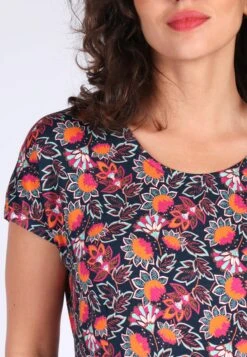 Kleid Eva Oriental Flower - Navy -Modekleidung 07 032310042311