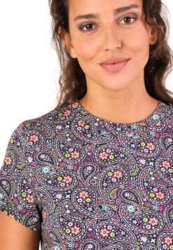 T-Shirt Endis Flower Paisley - Navy -Modekleidung 07 032410007311