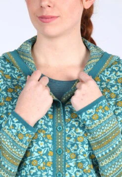 Strickjacke Freya Blossom - Emerald -Modekleidung 07 062320008231