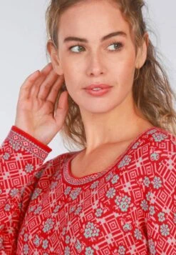 Pullover Josefine Geo Flower - Poppy -Modekleidung 07 062410019489