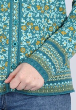 Strickjacke Christi Blossom - Emerald -Modekleidung 08 062320007231