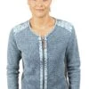 PIECE OF BLUE Damen Strickjacke Stone Wash -Modekleidung 1154 0206 0700 A