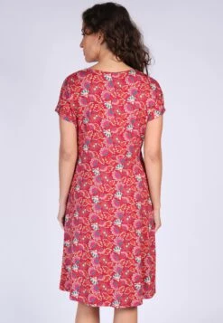 Kleid Eva Oriental Flower - Rubin -Modekleidung 13 032310042501