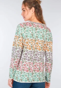 Strickjacke Christi Millefleur - Ivory -Modekleidung 13 062410010100
