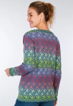 Strickjacke Christi Flower- Azure -Modekleidung 13 062410012314