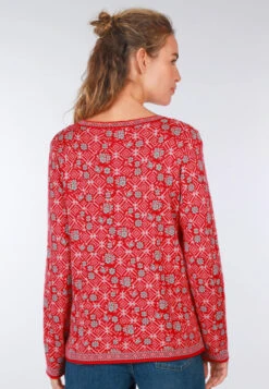 Pullover Josefine Geo Flower - Poppy -Modekleidung 13 062410019489