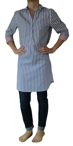 Saint James Maritimes Damen Blusenkleid Mit Superdünnen Streifen -Modekleidung 3601184266991P02