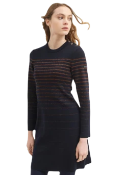 Saint James Kleid Diamant Lurex 100% Feinste Wolle -Modekleidung 3601184348260P 01