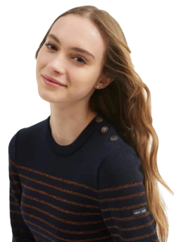 Saint James Kleid Diamant Lurex 100% Feinste Wolle -Modekleidung 3601184348260P 03