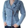 PIECE OF BLUE Kurzjacke Patchworkoptik -Modekleidung 4003