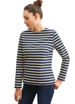 Saint James Da. Shirt Gestrickt 32 Saint James Da. Shirt Gestrickt -Modekleidung 4135 MERIDAME II MARINE ECRU 01 600x833 crop center