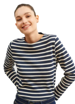 Saint James Da. Shirt Gestrickt 33 Saint James Da. Shirt Gestrickt -Modekleidung 4135 MERIDAME II MARINE ECRU 03 600x833 crop center