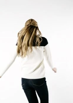 Saint James Da. Pullover Wolle Naturweiß -Modekleidung 4961 kf 3 ecume navy lodenlsf 010